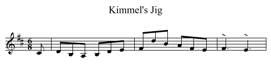 Kimmel's Jig - staff notation