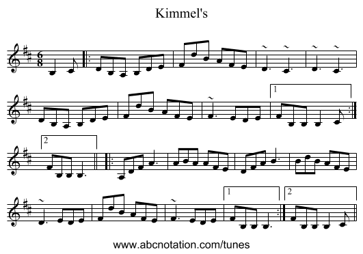 Kimmel's - staff notation