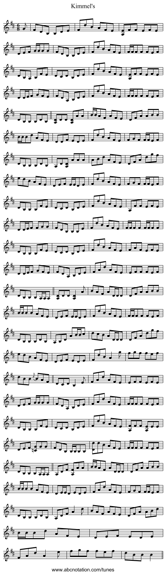 Kimmel's - staff notation