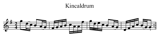 Kincaldrum - staff notation