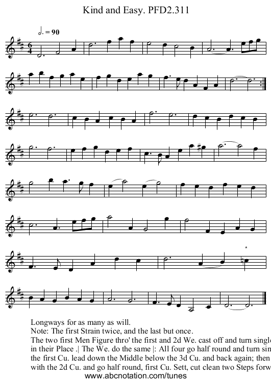 Kind and Easy. PFD2.311 - staff notation