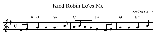 Kind Robin Lo'es Me - staff notation