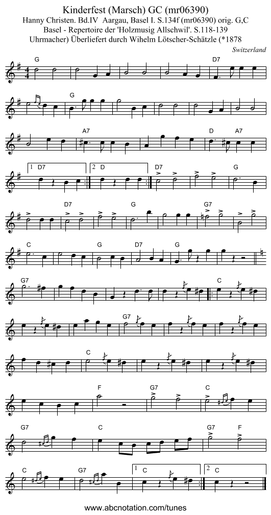 Kinderfest (Marsch) GC (mr06390) - staff notation