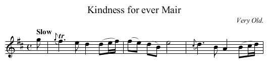 Kindness for ever Mair - staff notation