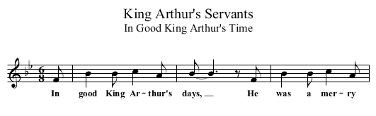 King Arthur's Servants - staff notation