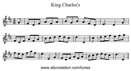 King Charles's - staff notation
