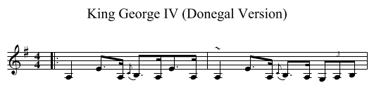 King George IV (Donegal Version) - staff notation
