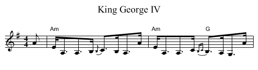 King George IV - staff notation