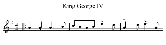 King George IV - staff notation