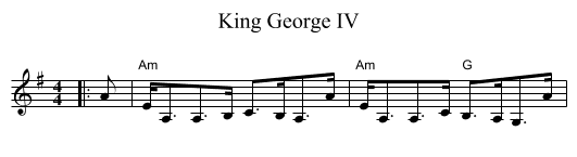 King George IV - staff notation
