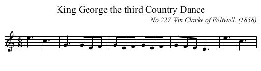 King George the third Country Dance - staff notation