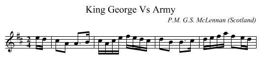 King George Vs Army - staff notation