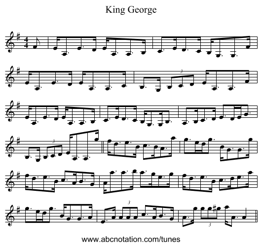 King George - staff notation