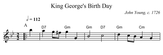King George's Birth Day - staff notation