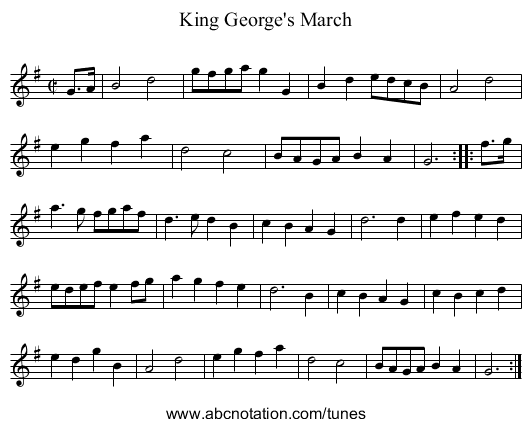 King George's March - staff notation