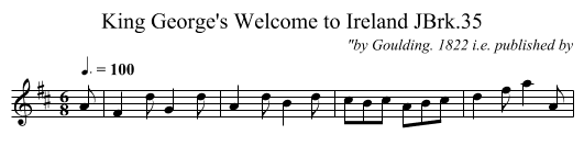 King George's Welcome to Ireland JBrk.35 - staff notation