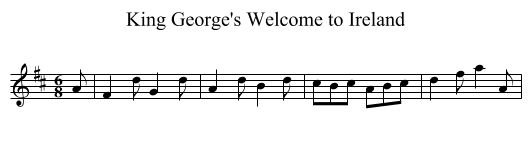 King George's Welcome to Ireland - staff notation