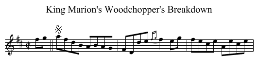 King Marion's Woodchopper's Breakdown - staff notation