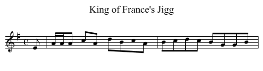 King of France's Jigg - staff notation