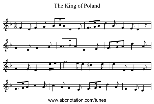 King of Poland, The - staff notation