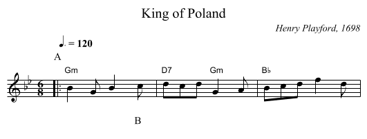 King of Poland - staff notation