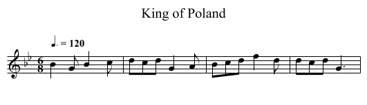 King of Poland - staff notation