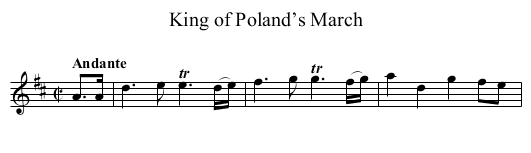 King of Poland’s March - staff notation