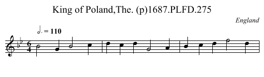King of Poland,The. (p)1687.PLFD.275 - staff notation