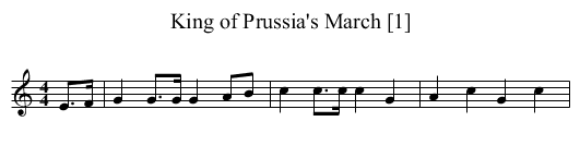 King of Prussia's March [1] - staff notation
