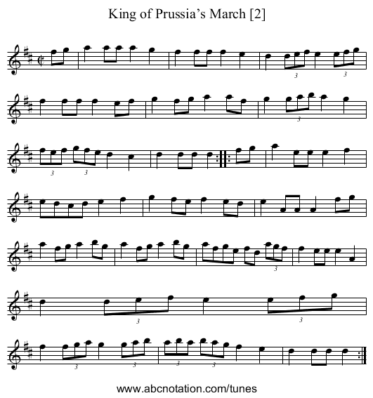 King of Prussia’s March [2] - staff notation