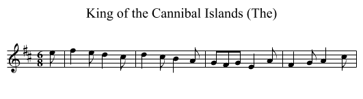 King of the Cannibal Islands (The) - staff notation