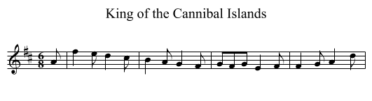 King of the Cannibal Islands - staff notation