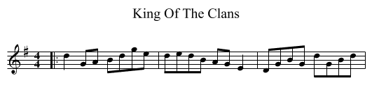 King Of The Clans - staff notation