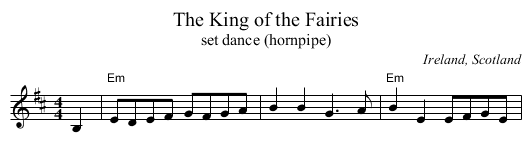 King of the Fairies, The - staff notation