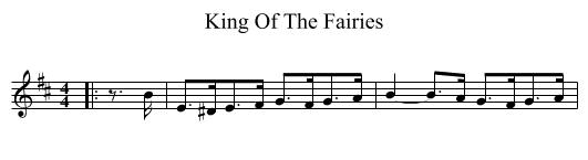 King Of The Fairies - staff notation
