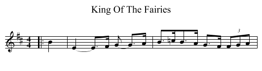 King Of The Fairies - staff notation