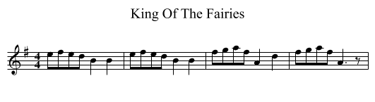 King Of The Fairies - staff notation