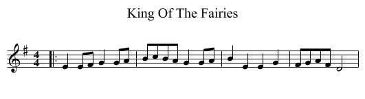 King Of The Fairies - staff notation