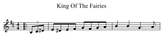 King Of The Fairies - staff notation