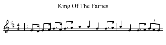 King Of The Fairies - staff notation