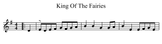King Of The Fairies - staff notation