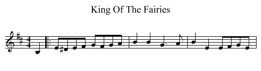 King Of The Fairies - staff notation