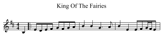 King Of The Fairies - staff notation