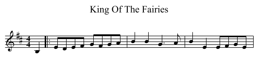 King Of The Fairies - staff notation