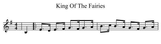 King Of The Fairies - staff notation