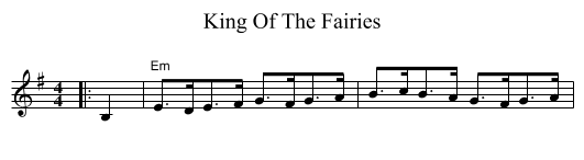 King Of The Fairies - staff notation