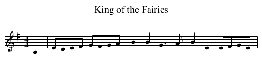 King of the Fairies - staff notation