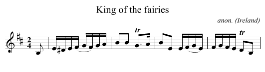 King of the fairies - staff notation