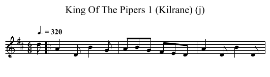 King Of The Pipers 1 (Kilrane) (j) - staff notation