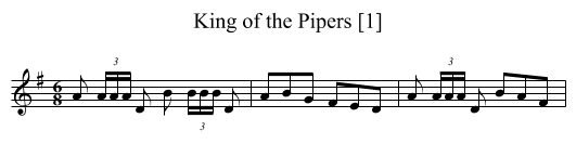 King of the Pipers [1] - staff notation